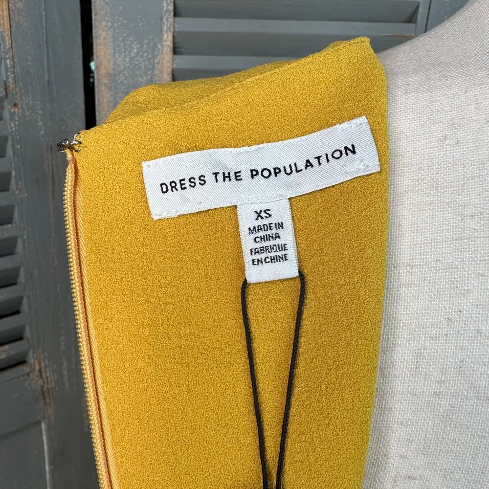 Dress The Population Elle Dress Marigold Sz XS NWT - Picture 12 of 16